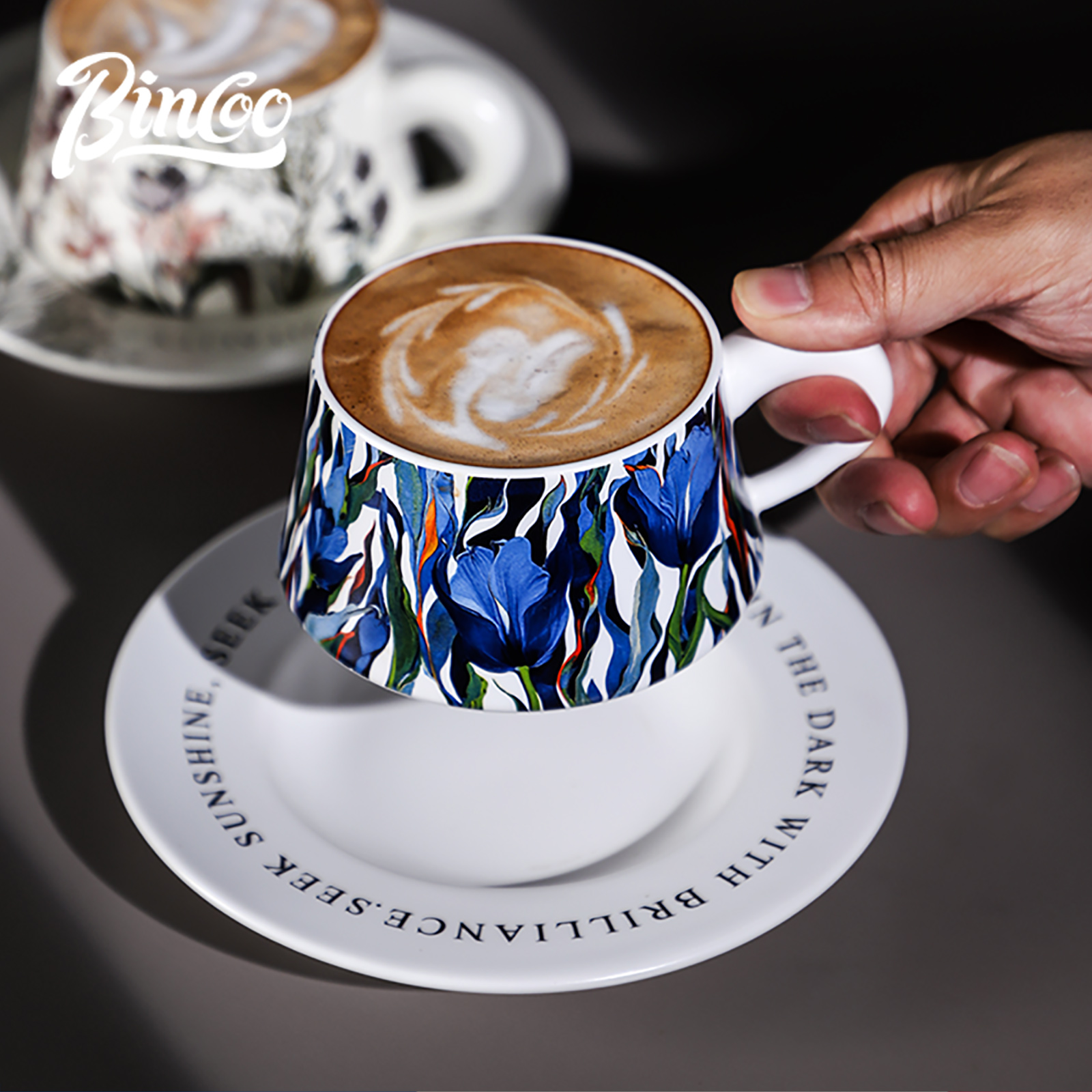 BINCOO 260ml Ceramic Coffee Cu - Espresso Cup Saucer reseña y precio