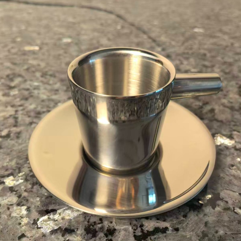 2 pack Stainless Steel Coffee  - Espresso Cup Saucer reseña y precio