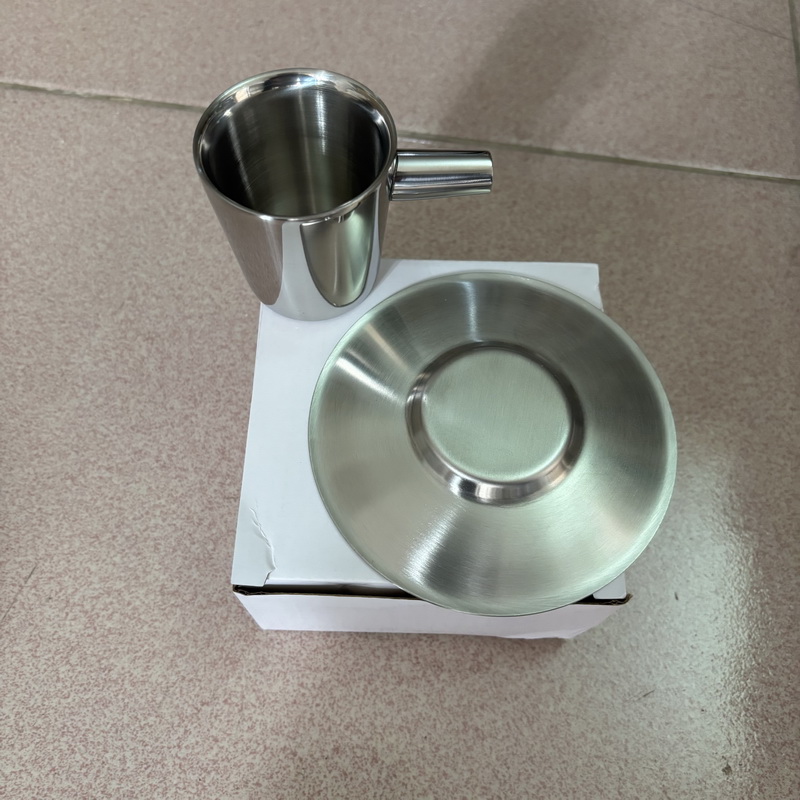 2 pack Stainless Steel Coffee  - Espresso Cup Saucer reseña y precio