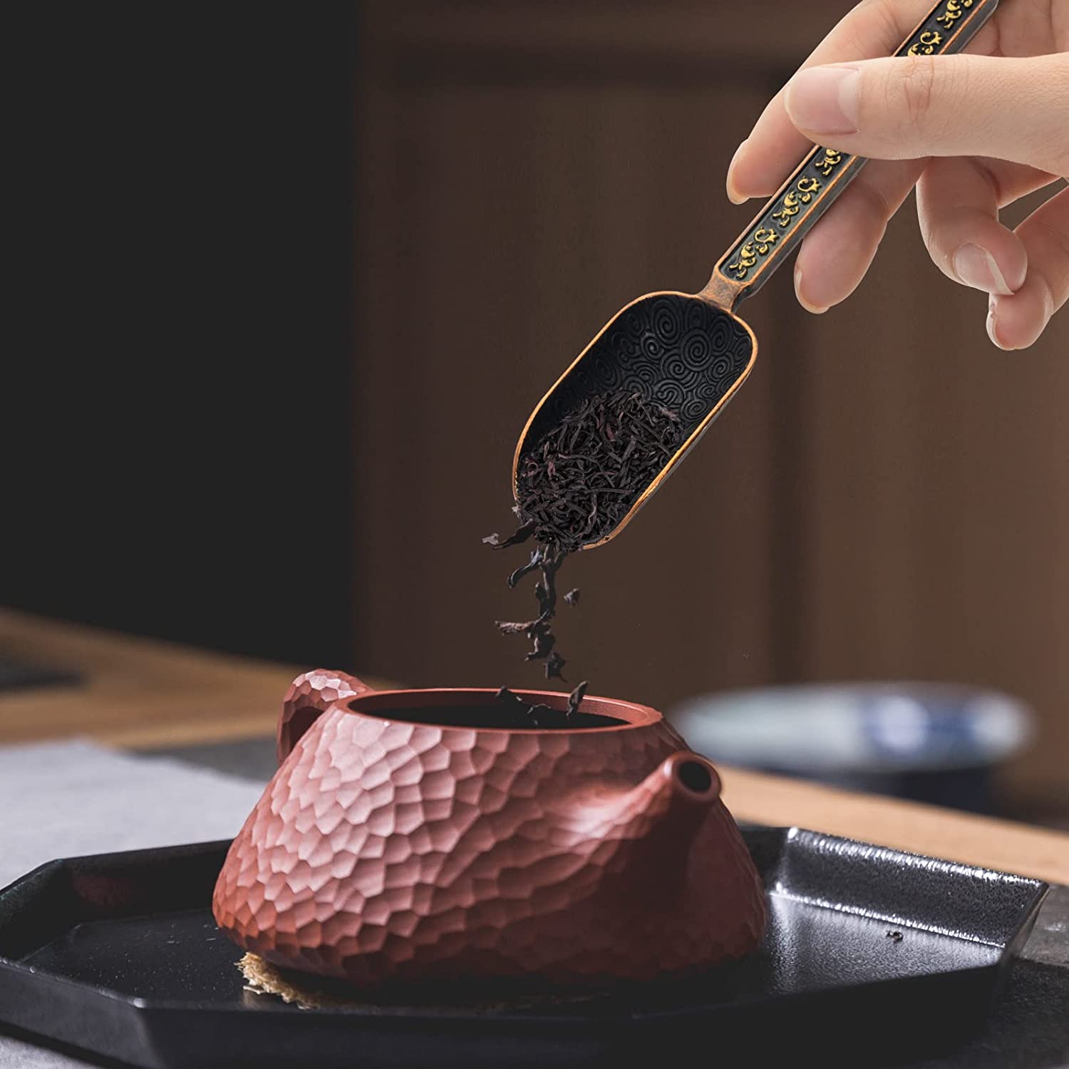 Metal Measuring Shovel Spoon V - Coffee Tea Leaf And Bean reseña y precio