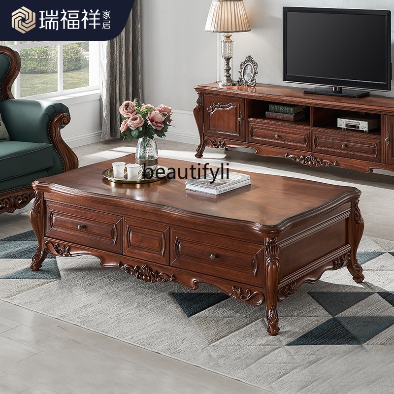 All solid wood coffee table Am - Coffee Tea Drawing reseña y precio