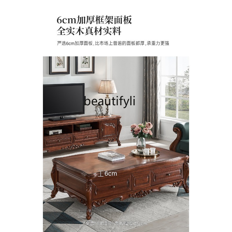 All solid wood coffee table Am - Coffee Tea Drawing reseña y precio
