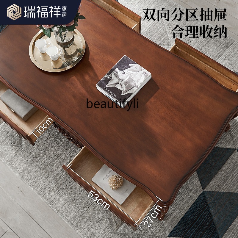 All solid wood coffee table Am - Coffee Tea Drawing reseña y precio