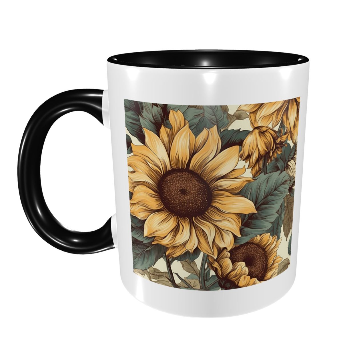 Golden Sunflower Cluster Vinta - Coffee Tea Drawing reseña y precio