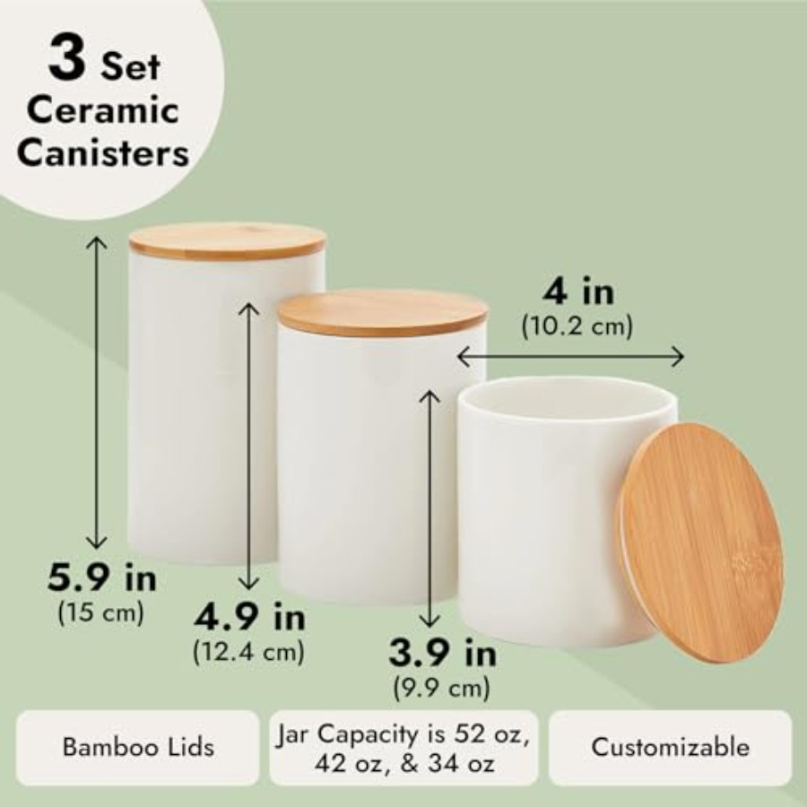 Ceramic Canisters - Coffee Can - Coffee Tea Sugar Container Set reseña y precio