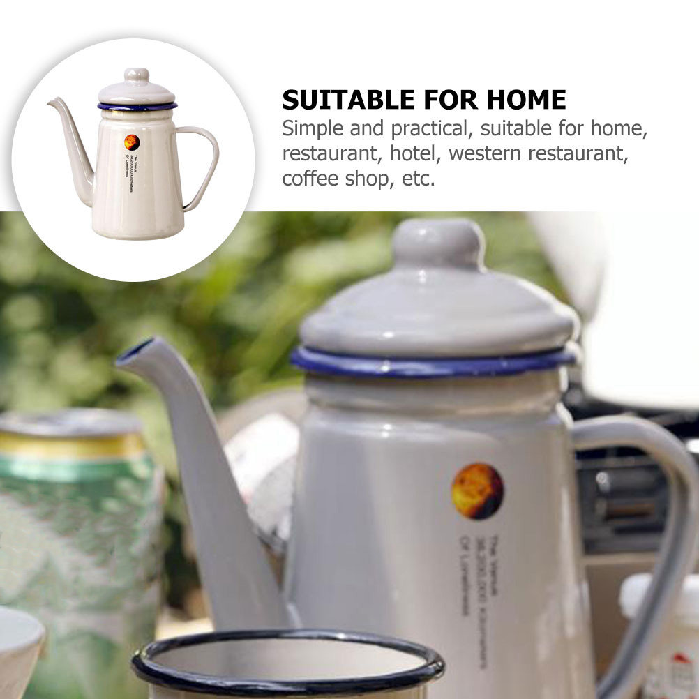 Handled Enamel Coffee Pot Hand - Water Tea And Coffee reseña y precio