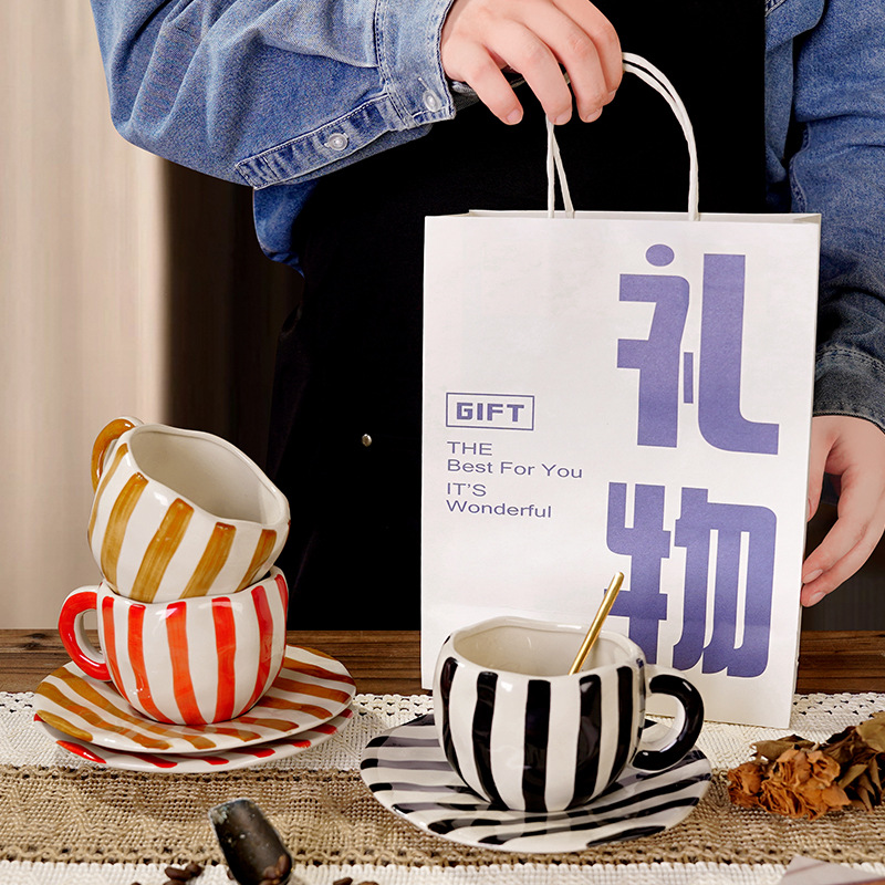 Nordic Retro Hand Painted Cera - Espresso Cup Saucer reseña y precio