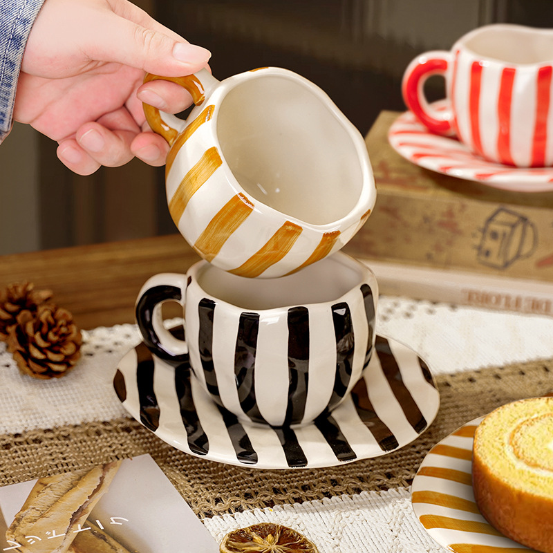 Nordic Retro Hand Painted Cera - Espresso Cup Saucer reseña y precio