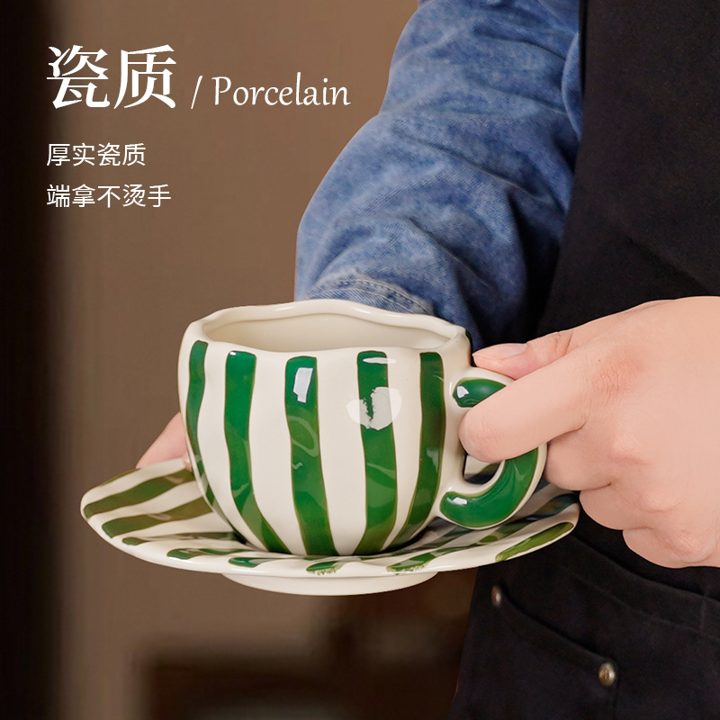 Nordic Retro Hand Painted Cera - Espresso Cup Saucer reseña y precio