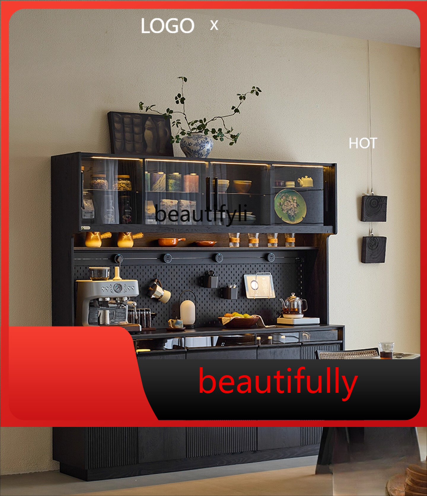 X  Solid wood sideboard integr - Coffee X Tea reseña y precio