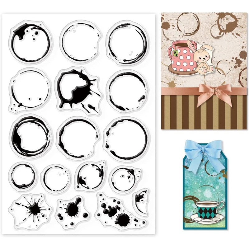 1Sheet Tea Stains Clear Stamp  - Coffee X Tea reseña y precio