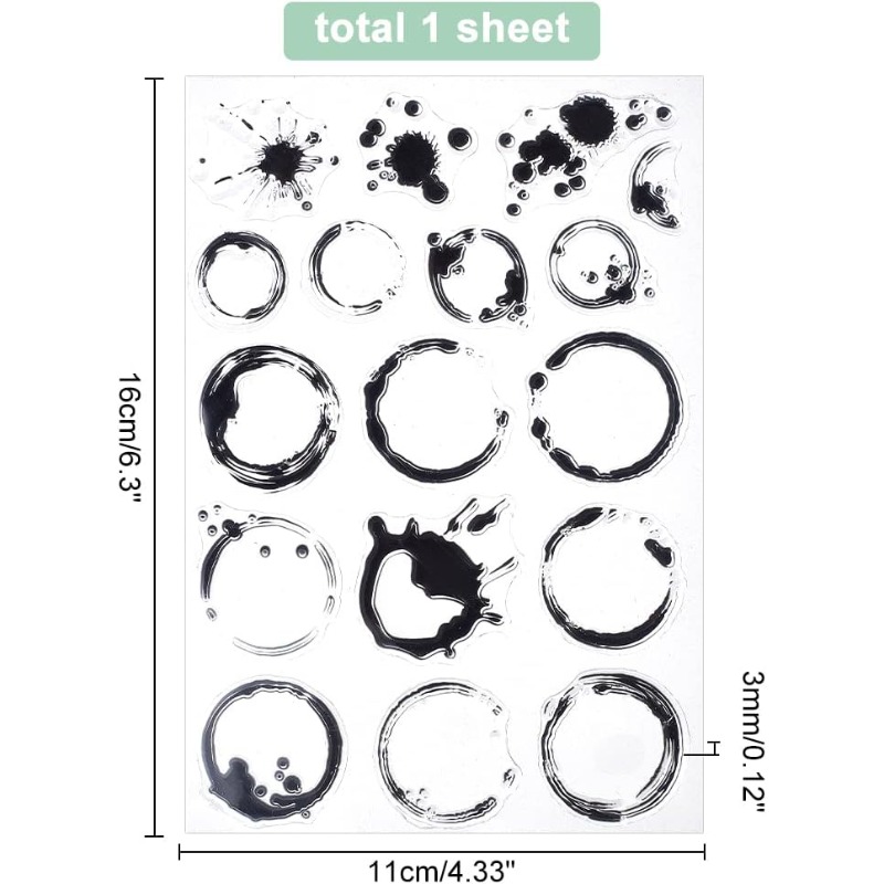 1Sheet Tea Stains Clear Stamp  - Coffee X Tea reseña y precio