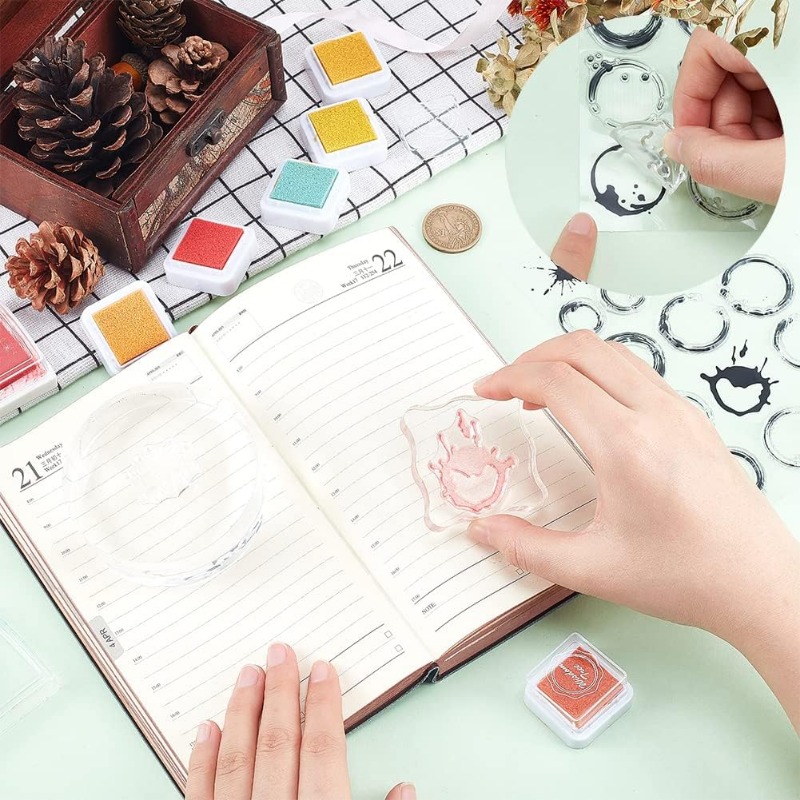 1Sheet Tea Stains Clear Stamp  - Coffee X Tea reseña y precio